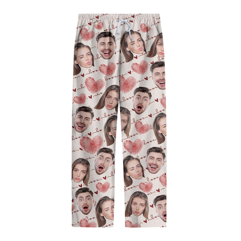 Personalized Pajamas Pants For Men Women, Custom Pajamas With Photo Dog Cat Photo, Customized Pjs Bottoms Gift For Couple, Valentines Gifts