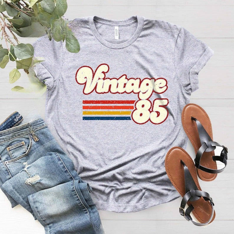 1985 Vintage Birthday Gift Tee, Retro Style, 40th Birthday for Women, Vintage 1985 T-Shirt, 40th Birthday, 40th Birthday Gift, Father Gift
