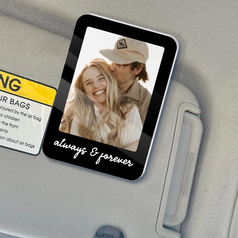 Personalized Valentine's Day Gift For Him, Custom Photo Car Visor Clip, Husband Gifts, Drive Safe Visor Clip With Picture Gift For Boyfriend