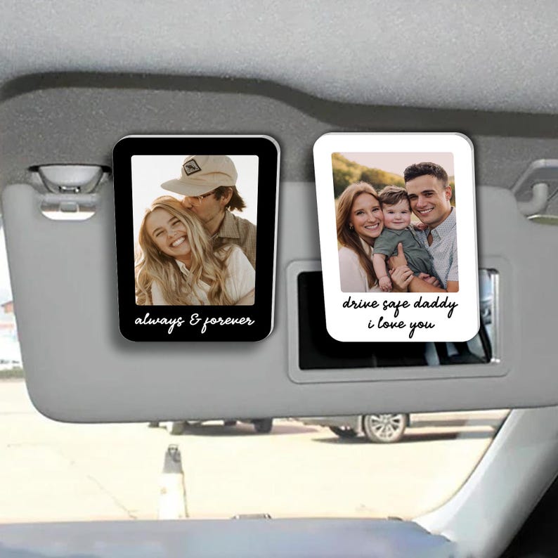 Personalized Valentine's Day Gift For Him, Custom Photo Car Visor Clip, Husband Gifts, Drive Safe Visor Clip With Picture Gift For Boyfriend