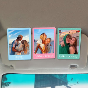 Personalized Valentine Day Gift For Him, Custom Photo Couples Car Visor Clip, Besties Gift, Custom Best Friend Sun Visor Clip With Picture