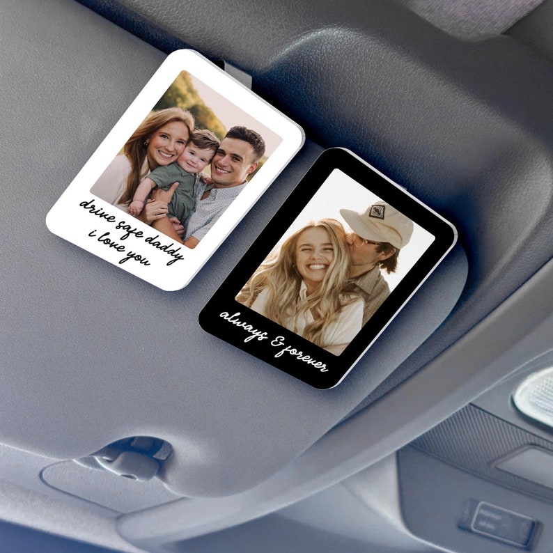 Personalized Valentine's Day Gift For Him, Custom Photo Car Visor Clip, Husband Gifts, Drive Safe Visor Clip With Picture Gift For Boyfriend