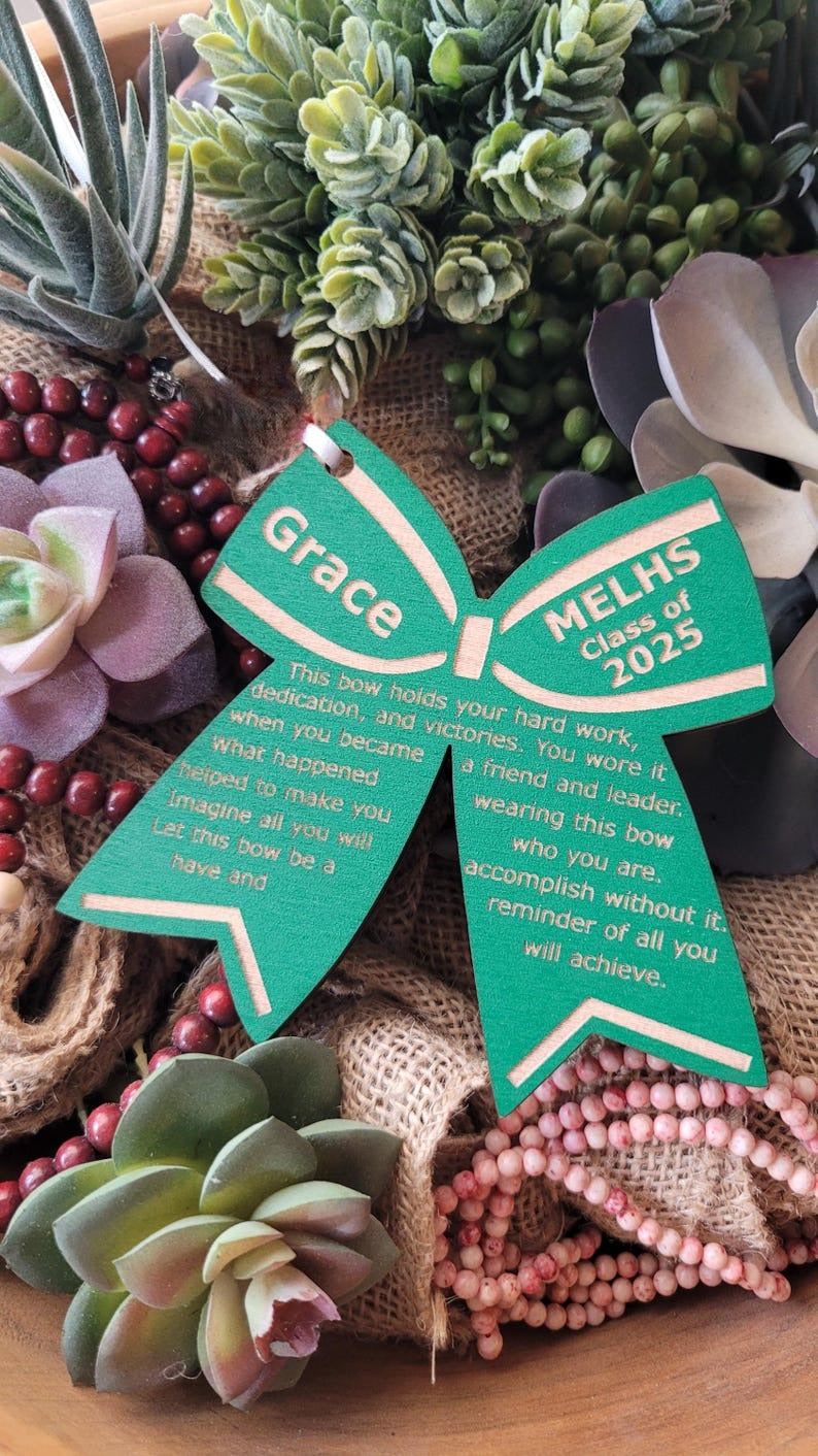 CHEERLEADER HOMECOMING GIFT + Senior Night Banquet Bouquet Keepsakes + Placecard + Ornament + Gift Bag Tag + Goodie Bag + HoCo + Graduate
