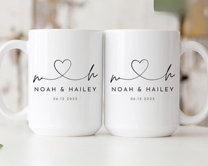 Personalized Mr & Mrs Coffee Mugs, Husband and Wife Mugs, Mr and Mrs Mug, Custom Mr Mrs Coffee Mugs, New Bride and Groom Set