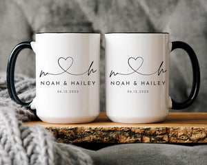 Personalized Mr & Mrs Coffee Mugs, Husband and Wife Mugs, Mr and Mrs Mug, Custom Mr Mrs Coffee Mugs, New Bride and Groom Set