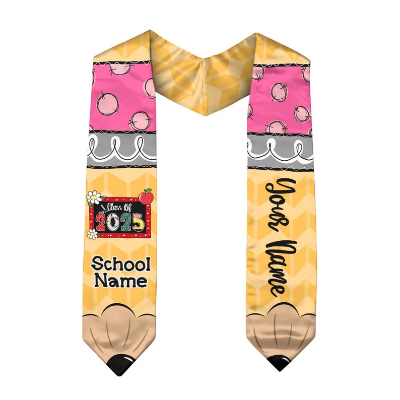 Custom Graduation Stole Class Of 2025, Teacher Graduation Stole 2025, Teacher Stole, Pencil Stole Graduation For Teachers, Sash For Teacher