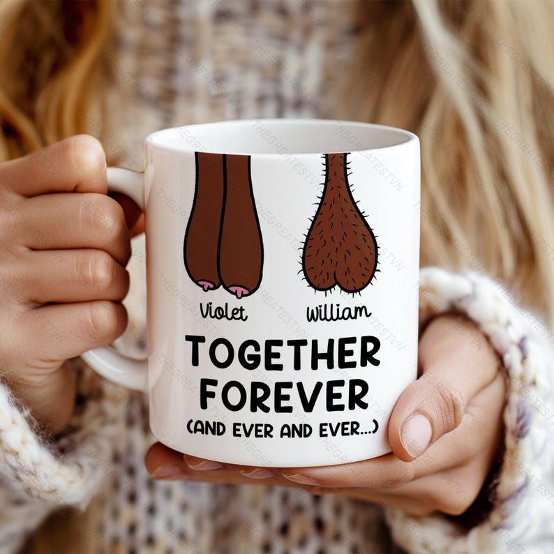 Personalized Together Forever Ceramic Coffee Mug, Funny Couple Gift