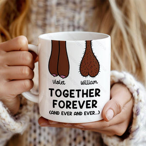 Personalized Together Forever Ceramic Coffee Mug, Funny Couple Gift
