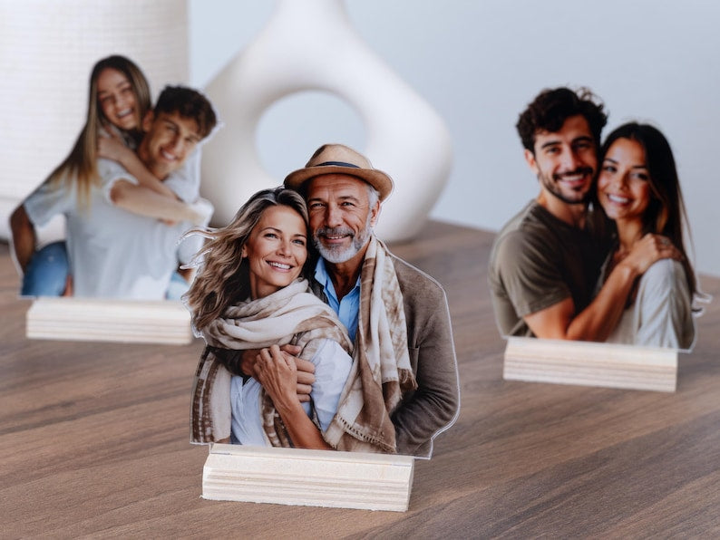 Photo Statuette, Custom Photo Gifts, Christmas Gifts for Him, Her, Portrait Gift, Acrylic Photo Cutouts, Boyfriend Gift