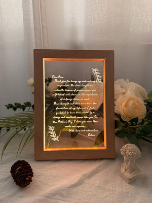 Personalized Letter Light to Mom, Custom Hand-written Letter Night Light, Mother's Day Gift Ideas, Mama Grandma Nana Mimi Birthday Gifts