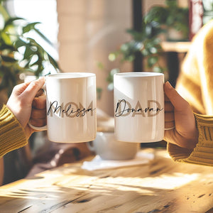 Personalized Mom & Dad Coffee Mugs, Make It a Set, Custom Baby Announcement, Baby Shower Gift for First Time Parents,Expecting Mommy Daddy