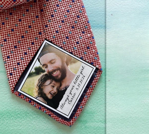 Dad Tie Label Suit Label, Picture Tie Patch, Photo Father of the Bride, Father of the Groom Wedding gift, Thank You Daddy, your little girl
