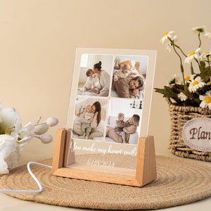 Peronalized Photo Night Light, Custom Photo Collage Frame Lamp, Wedding Gift for Couple, Gift for Mom, Valentines Day Gift, Anniversary Gift