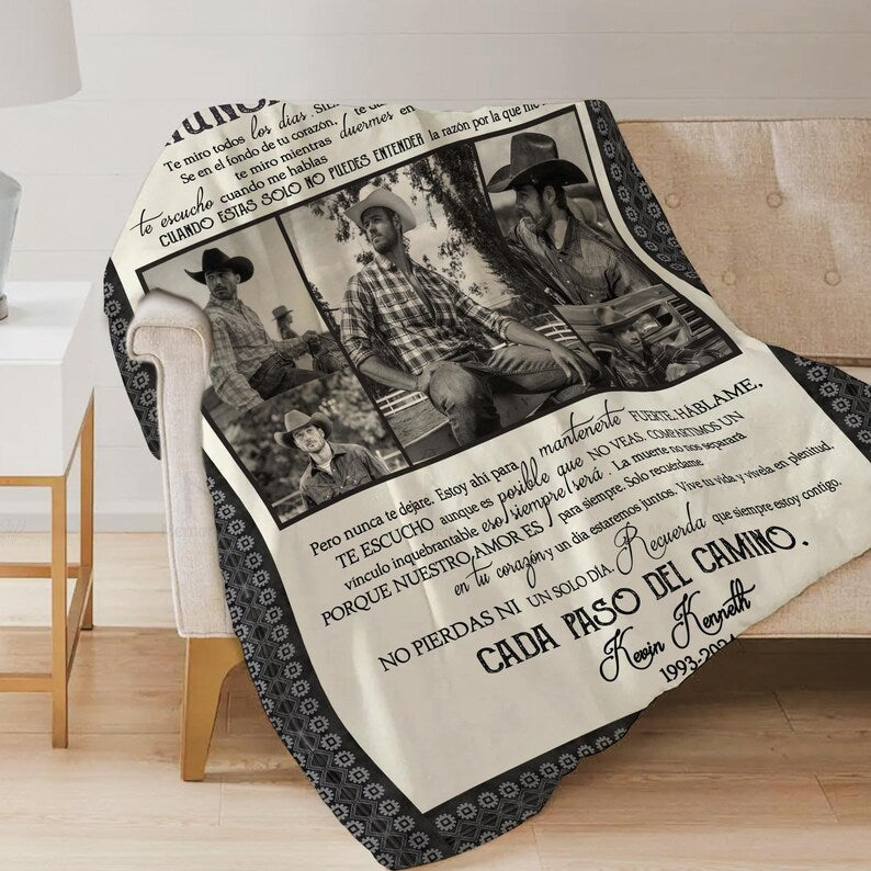 Personalized I Never Left You Spanish Memorial Blanket Gift, Nunca Te DeJ Blanket, Loss Of Husband Gift, Bereavement Gift Loss Of Husband