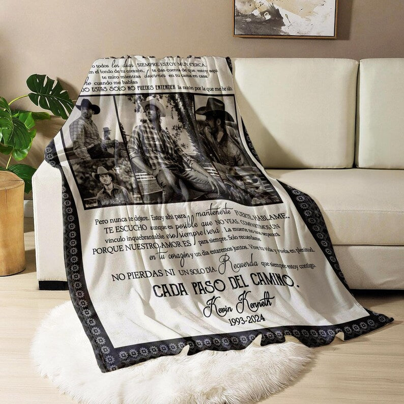 Personalized I Never Left You Spanish Memorial Blanket Gift, Nunca Te DeJ Blanket, Loss Of Husband Gift, Bereavement Gift Loss Of Husband