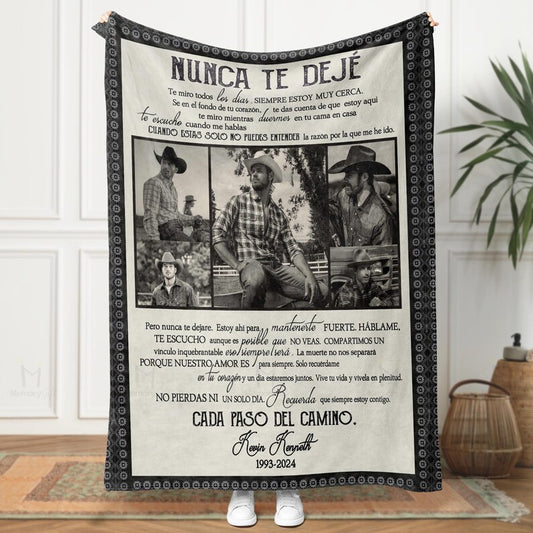 Personalized I Never Left You Spanish Memorial Blanket Gift, Nunca Te DeJ Blanket, Loss Of Husband Gift, Bereavement Gift Loss Of Husband