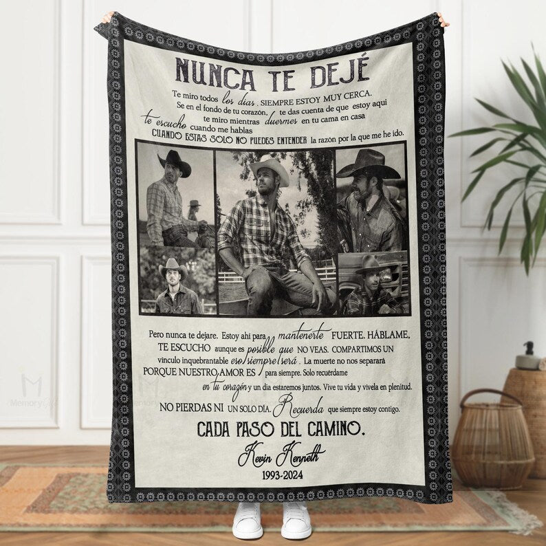Personalized I Never Left You Spanish Memorial Blanket Gift, Nunca Te DeJ Blanket, Loss Of Husband Gift, Bereavement Gift Loss Of Husband