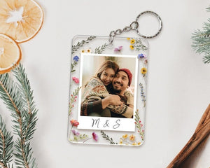 Custom Couple Photo Keychain, Couple Picture Keychain, Valentine's Gift For Boyfriend Girlfriend, Anniversary Gifts Keychain, Gift For Her