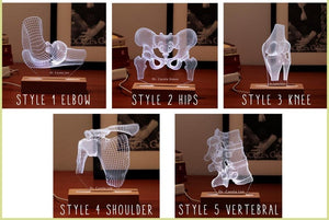 Knee Joint LED Lamp Orthopedic Surgeon Gift, Anatomy Decor
