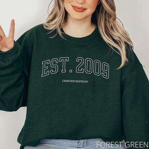 16th Birthday Sweatshirt For Her, 16th Birthday Gift For Girl, Sweet 16 Gifts For Daughter, Cute 2009 Sweater, Sixteen Birthday Party Shirts