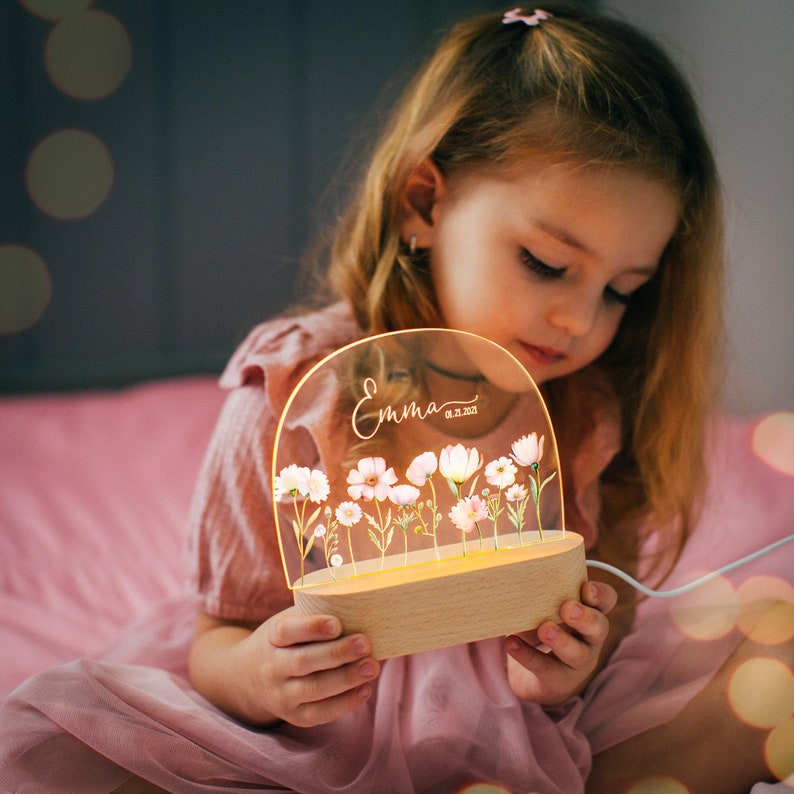 Baby Girl Gift, Personalized Night Light for Kids, Custom Night Light, Infant Gift, Personalized Lamp, Name Night Light
