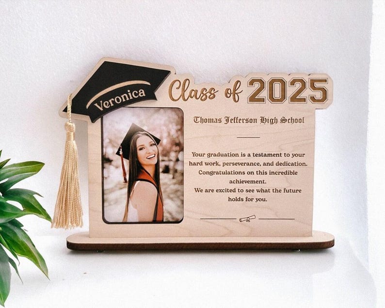 2025 Graduation Personalized Photo Frame Gift with Custom message, Highschool Gift for Her, Graduation Gift for Him, Graduation Gift Idea