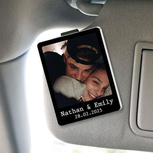 Personalized Valentine Day Gift For Him, Custom Photo Couples Car Visor Clip, Besties Gift, Custom Best Friend Sun Visor Clip With Picture