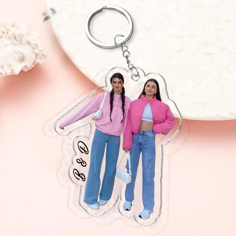Personalized Besties Keychain, Custom Besties Photo Keychain, Birthday Gift For Besties, Galentine Gift For Best Friends, Soul Sister Gift