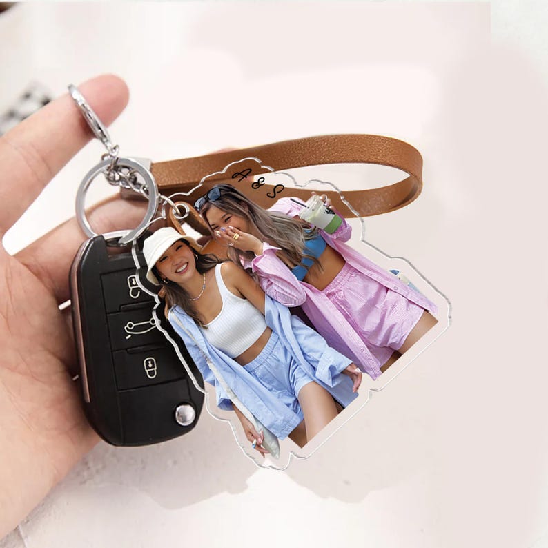 Personalized Besties Keychain, Custom Besties Photo Keychain, Birthday Gift For Besties, Galentine Gift For Best Friends, Soul Sister Gift