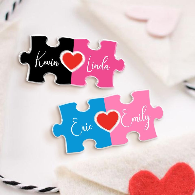 Personalized Puzzle Piece Name Sign Night Light, Valentine Gift for Him, Her, Puzzle Name Sign For Couples, Boyfriend Gift , Love Keepsake