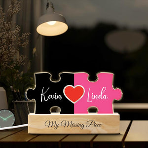 Personalized Puzzle Piece Name Sign Night Light, Valentine Gift for Him, Her, Puzzle Name Sign For Couples, Boyfriend Gift , Love Keepsake