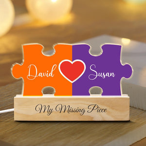 Personalized Puzzle Piece Name Sign Night Light, Valentine Gift for Him, Her, Puzzle Name Sign For Couples, Boyfriend Gift , Love Keepsake