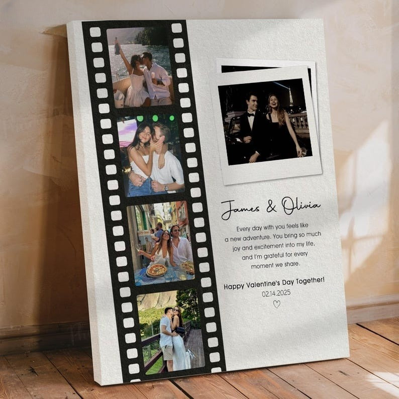 Personalized Valentines Day Gift For Boyfriend, Custom Photo Canvas Gifts For Him, Custom Film Photo Canvas, Husband Valentines Gift