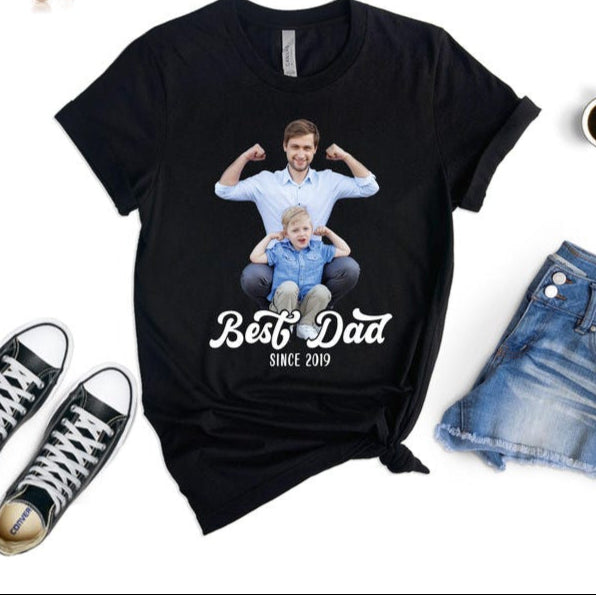 Custom Photo Shirt for Dad, Best Dad Photo Shirt, Fathers Day Gifts, Personalized Photo Dad And Kids Shirt, Gift for Dad From Daughter Son