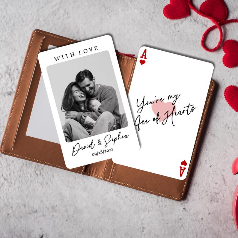 Couple Wallet Card, Playing Card Gift, Personalized Picture Wallet Insert, Anniversary Couple Gift, Photo Love Note Card, Wedding Photo Gift