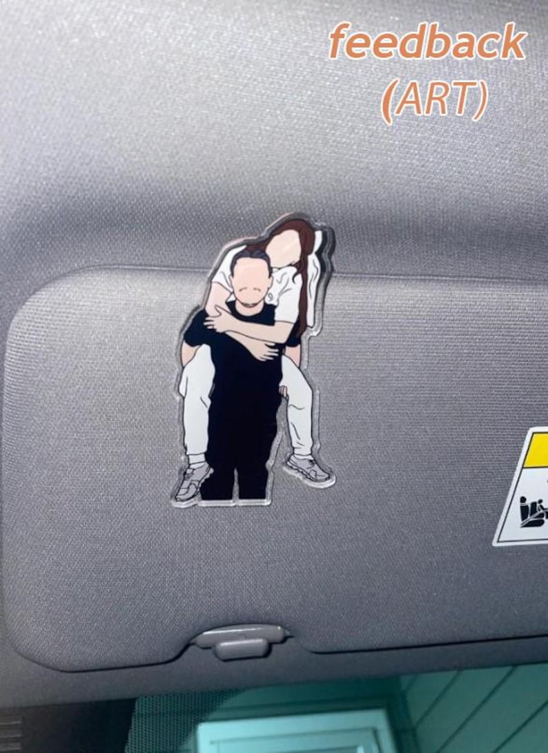 Drive Safe Love You Couple Gift , Custom Photo Car Visor Clip, Gift For Boyfriend Valentine's Day Gift for Him, Faceless Portrait Visor, Dad Gifts, Family Portrait Decoration