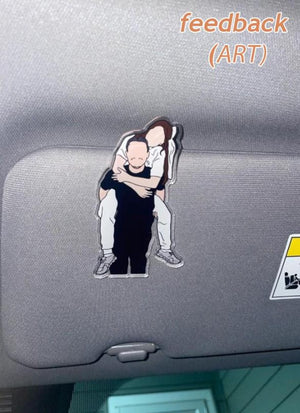 Drive Safe Love You Couple Gift , Custom Photo Car Visor Clip, Gift For Boyfriend Valentine's Day Gift for Him, Faceless Portrait Visor, Dad Gifts, Family Portrait Decoration