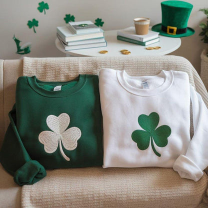 Embroidered St. Patrick's Day Sweatshirt, Irish Shamrock Sweatshirt, Saint Patricks Day Sweatshirt Women, St Patricks Hoodie, St Patricks