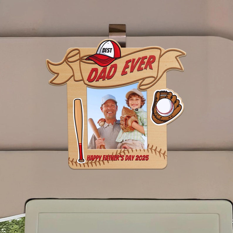 Personalized Photo Car Decoration, Custom Sun Visor Clip, Photo Car Visor Clip, Polaroid Photo for Car, Father's Day Gift, Grandpa