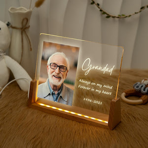Personalized Memorial Photo LED Light, Grandpa Remembrance Gift, Sympathy Loss Gift, Forever in Our Hearts Keepsake