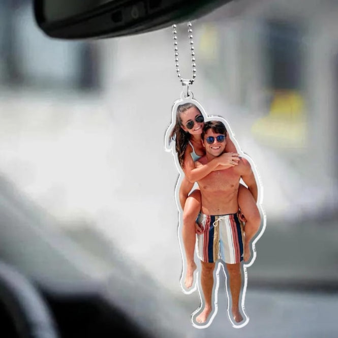 Drive Safe Love You Couple Gift , Custom Photo Car Visor Clip, Gift For Boyfriend Valentine's Day Gift for Him, Faceless Portrait Visor, Dad Gifts, Family Portrait Decoration