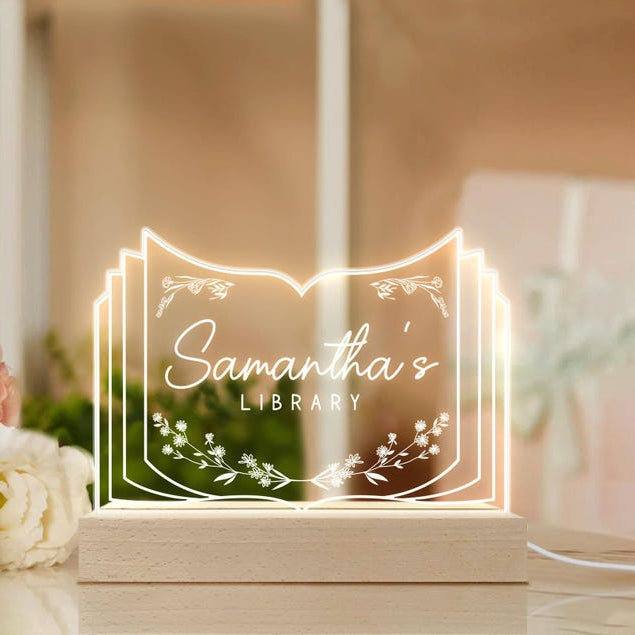 Personalized Library Sign, Custom Library Decor, Bookshelf Decor, Book Lover Gift, Bookish Gifts, Gifts for Readers, Birthday Gift For Her