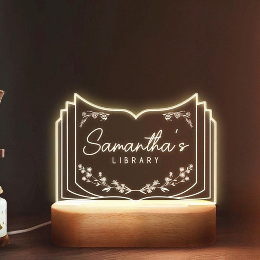 Personalized Library Sign, Custom Library Decor, Bookshelf Decor, Book Lover Gift, Bookish Gifts, Gifts for Readers, Birthday Gift For Her