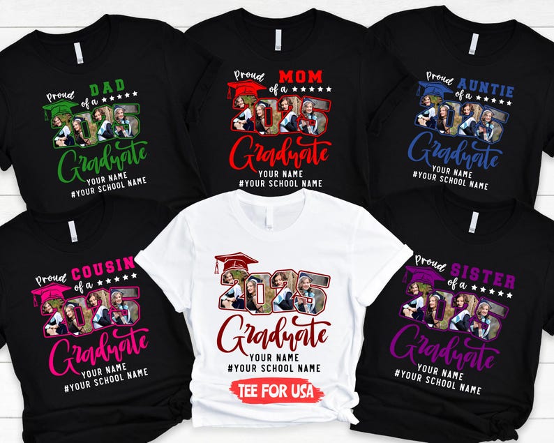 Proud Family TShirts,Group 2025 Grad Tees,Graduation Squad Tee,Senior 2025,Graduate 2025 Shirt,Custom Graduate Gift,High School Graduate Tee