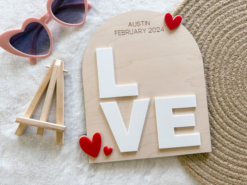 Valentine's Day Handprint Love Board, Kids Handprint Sign, Baby Valentine's Day Craft, Baby's First Valentine's Day Valentine from baby