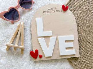 Valentine's Day Handprint Love Board, Kids Handprint Sign, Baby Valentine's Day Craft, Baby's First Valentine's Day Valentine from baby