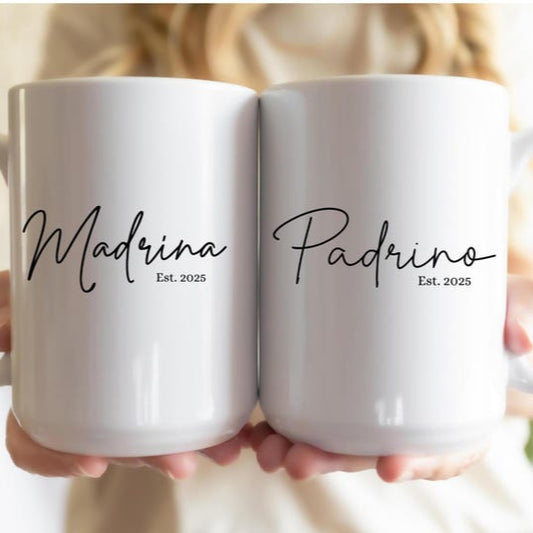 Godparent Proposal, Godparents Gift with Personalized, Madrina Mug, Padrino Mug, Godmother and Godfather, Spanish godparents