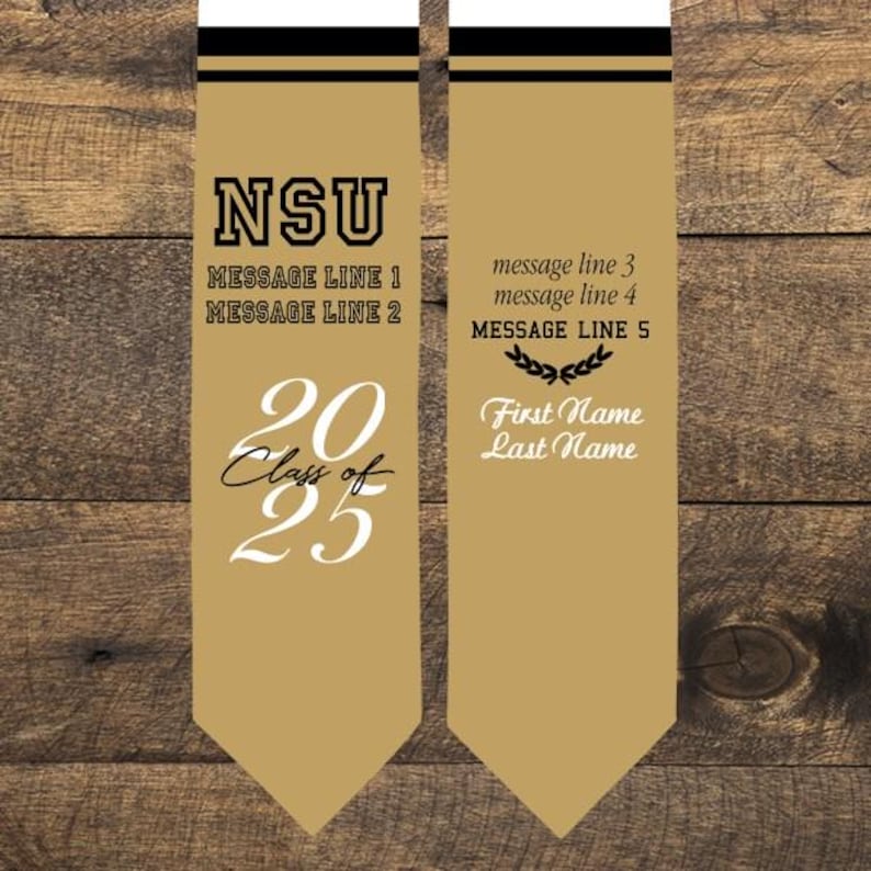 Your School Colors Personalized Stripes Graduation Stole, grad gift, gift for graduate, 2026 Stole, college graduation, class of 2026