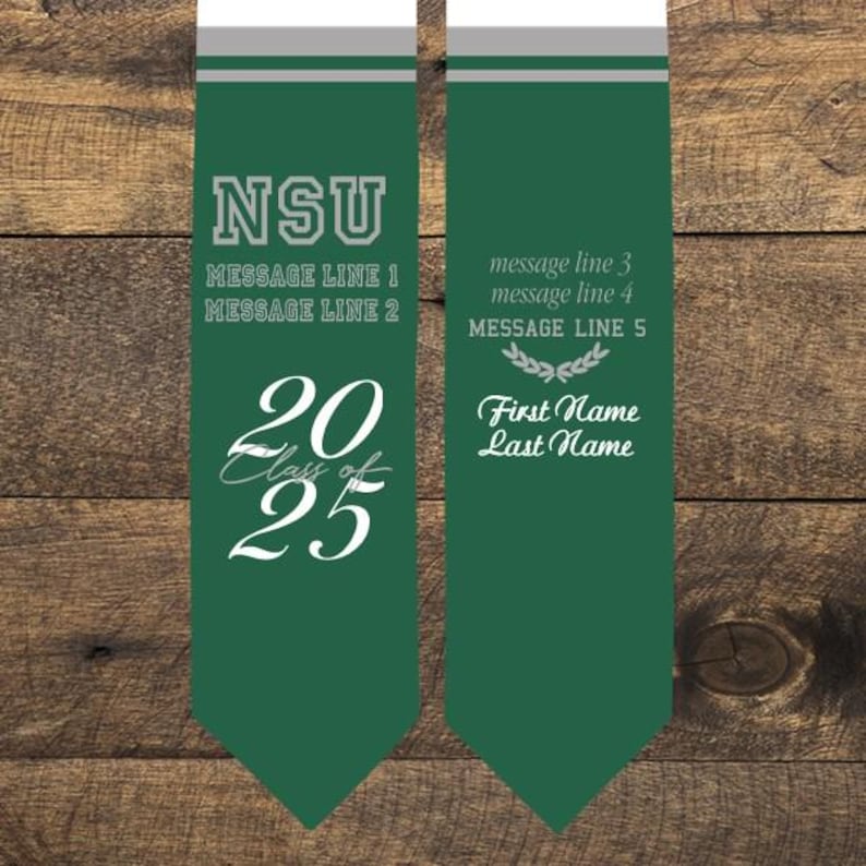 Your School Colors Personalized Stripes Graduation Stole, grad gift, gift for graduate, 2026 Stole, college graduation, class of 2026