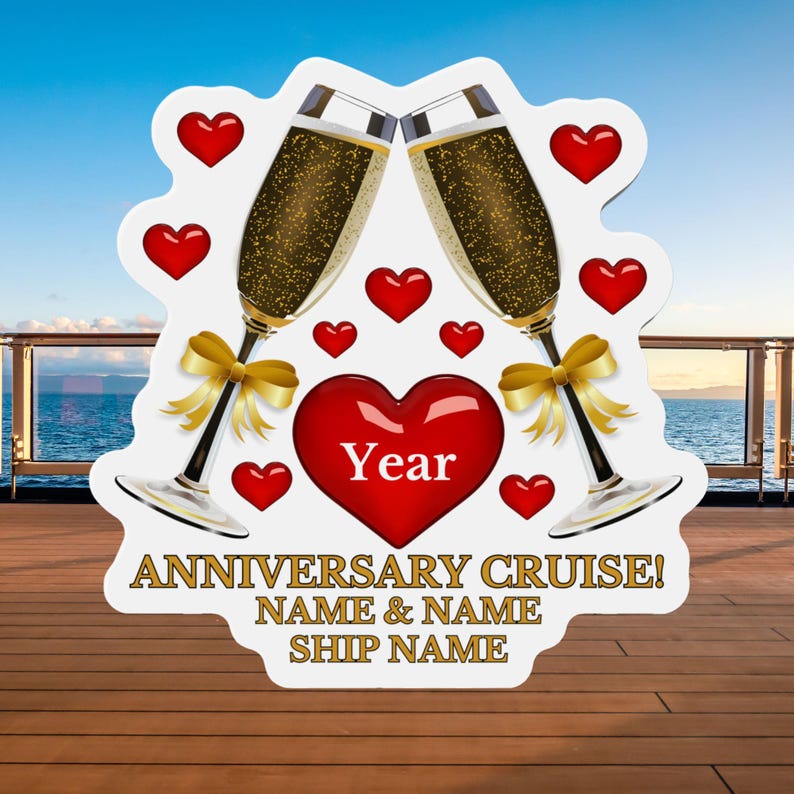 Personalized Anniversary Cruise Door Magnet, Anniversary Magnets, Cruise Magnets, Anniversary Gifts, Cruise Door Decor, Cruise Decorations